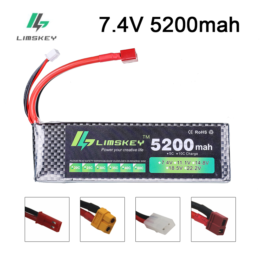 Drone Rc Boat - Limskey batterie d'alimentation 7.4V 5200mAh batterie