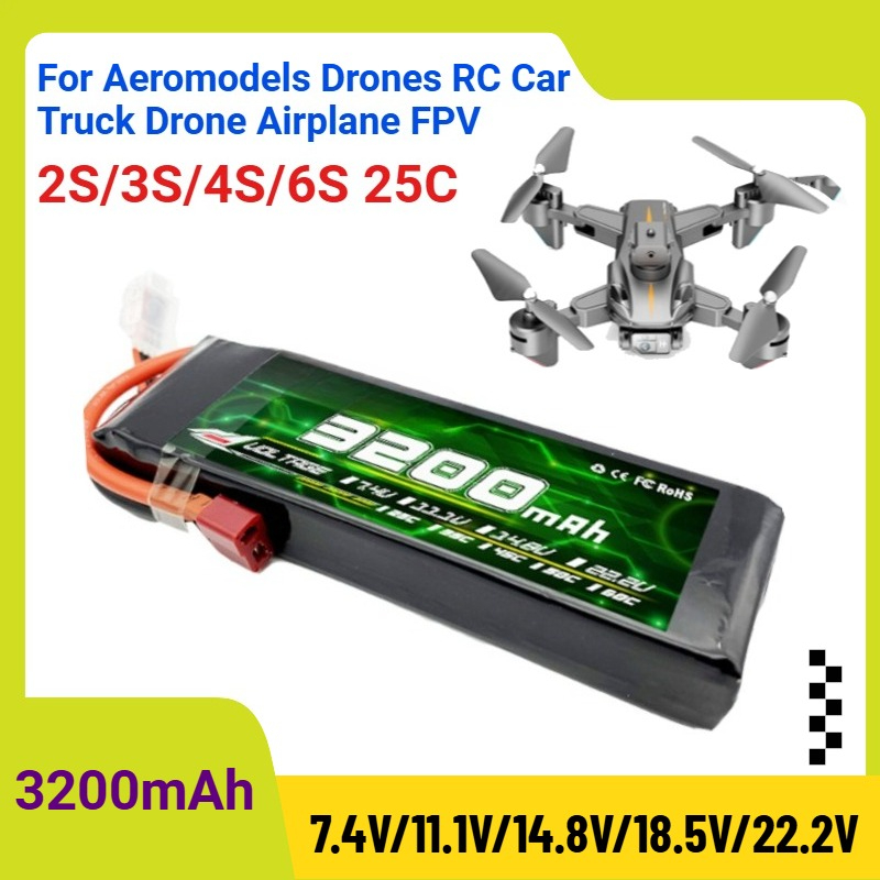 Drone Rc Truck - Batterie Lipo 3200mAh 2S/3S/4S/6S 25C 7.4V/11.1V/14.8V/18.5V/22.2V