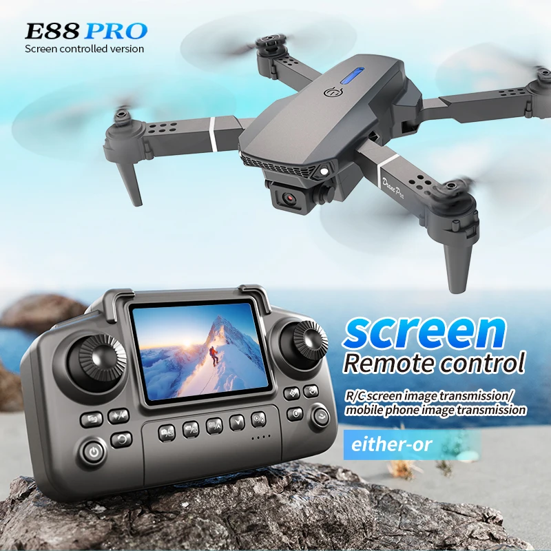 Drone Rc Bolide - Drone professionnel E88 PRO avec écran,