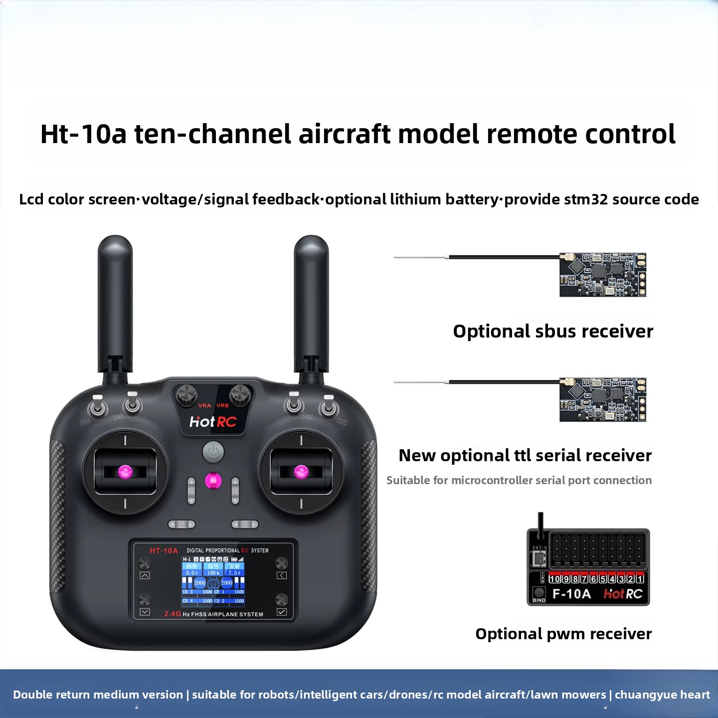 Drone Rc Boat - Télécommande Hotrc HT-10A HT-8A 2,4 GHz