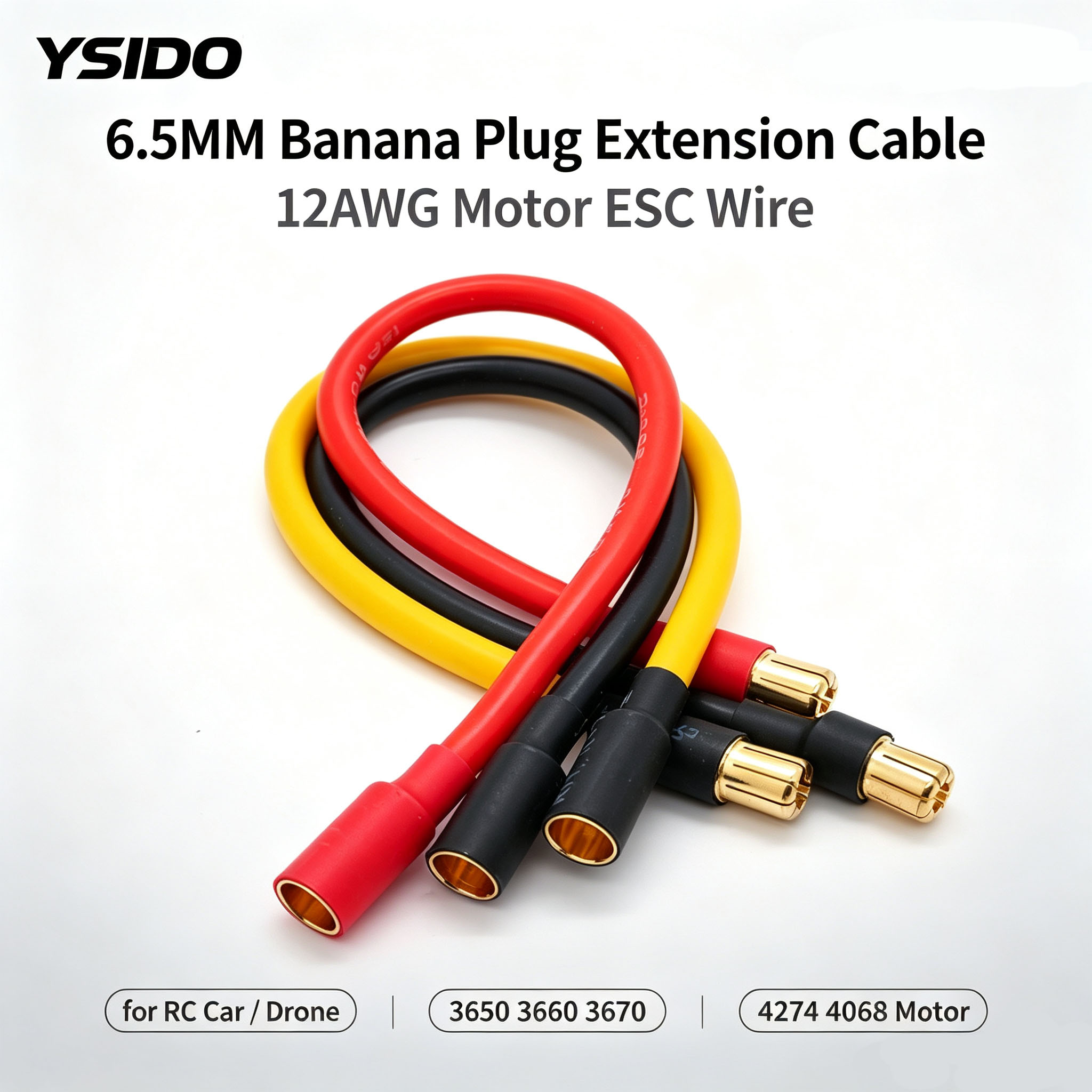 Drone Motor Rc Car - Câble d'extension moteur YSIDO 12AWG 6,5