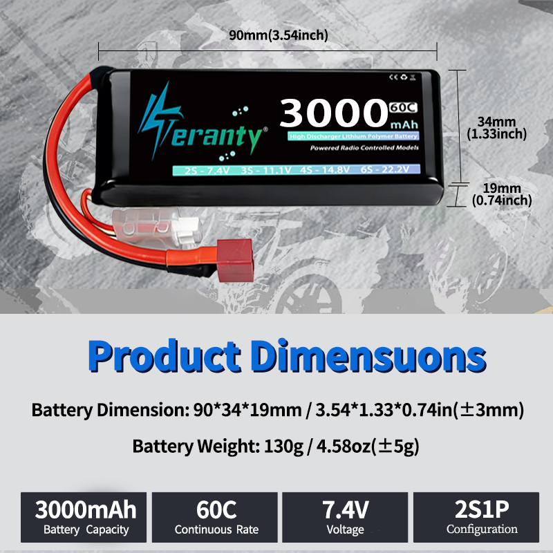 Batterie Lipo TERANTY 2S 3000m - Drone And Car avis et prix