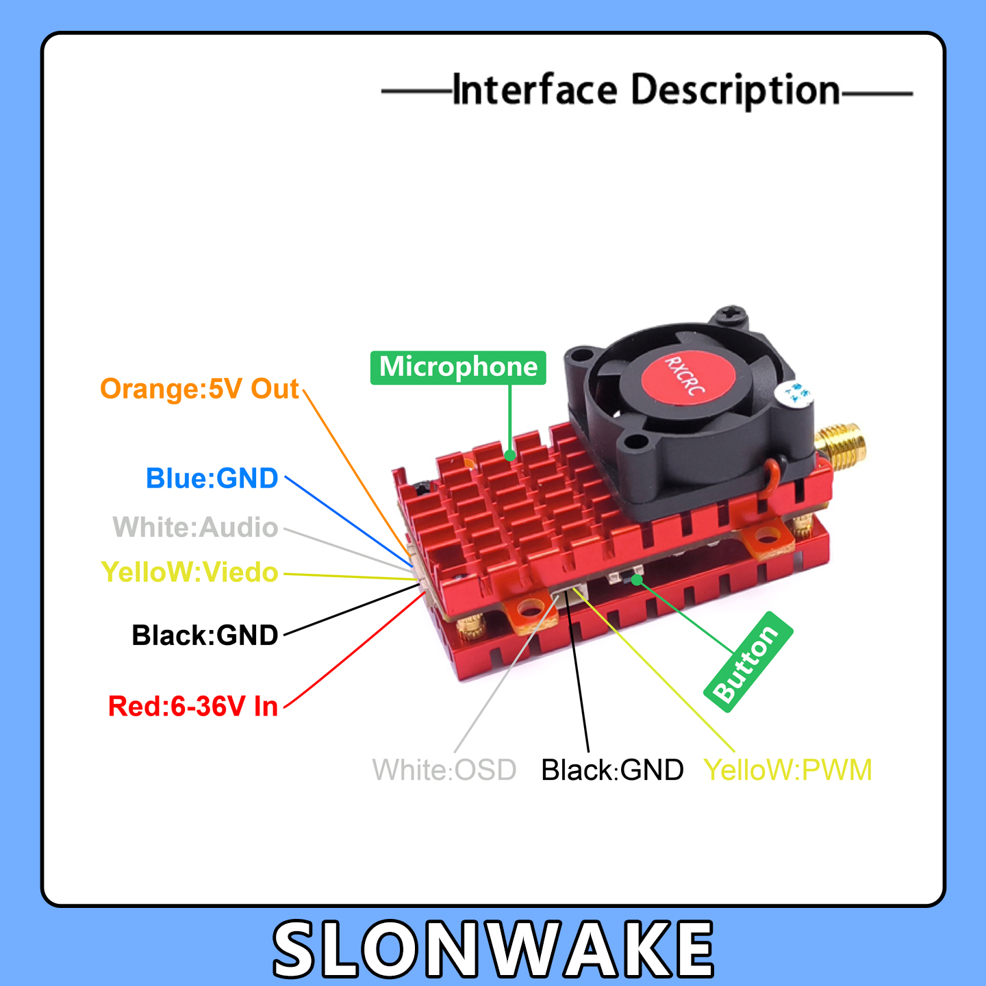 SLONWAKE 5.8G 2W VTX FPV 1800T - Drone Kf Rc avis et prix