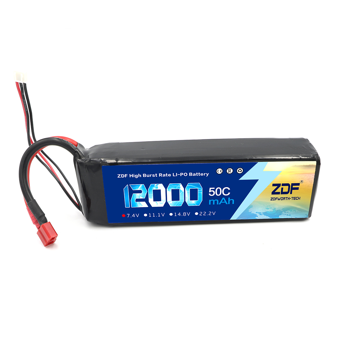 ZDF 7.4V Lipo 12000 mAh 50C 2S - Drone Rc Truck avis et prix
