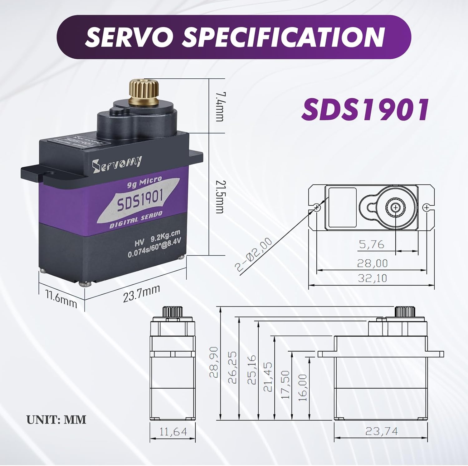 SERVOMY-SDS1901 numérique 9G M - Drone And Car avis et prix