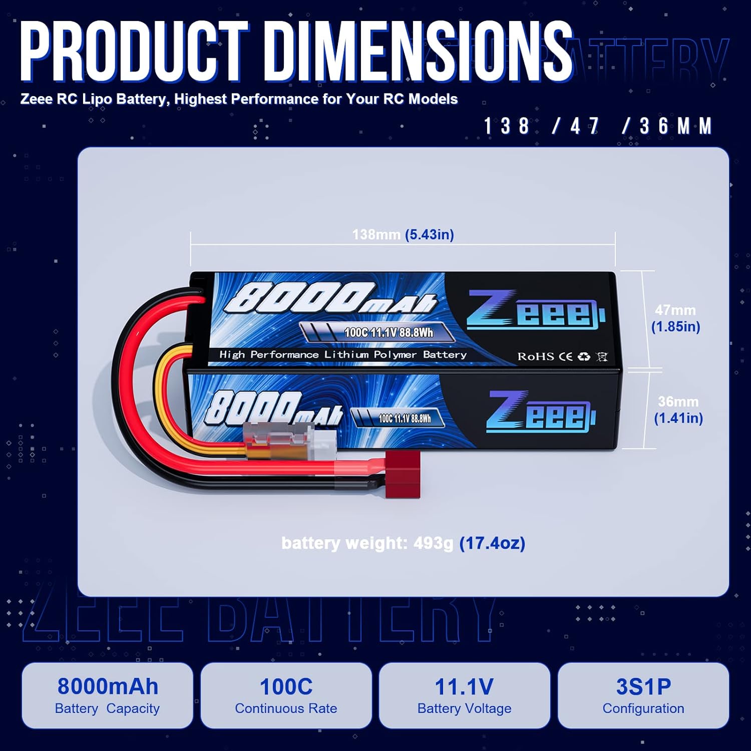 Zeee Lipo 3S 8000mAh batterie  - Drone Rc Truck avis et prix