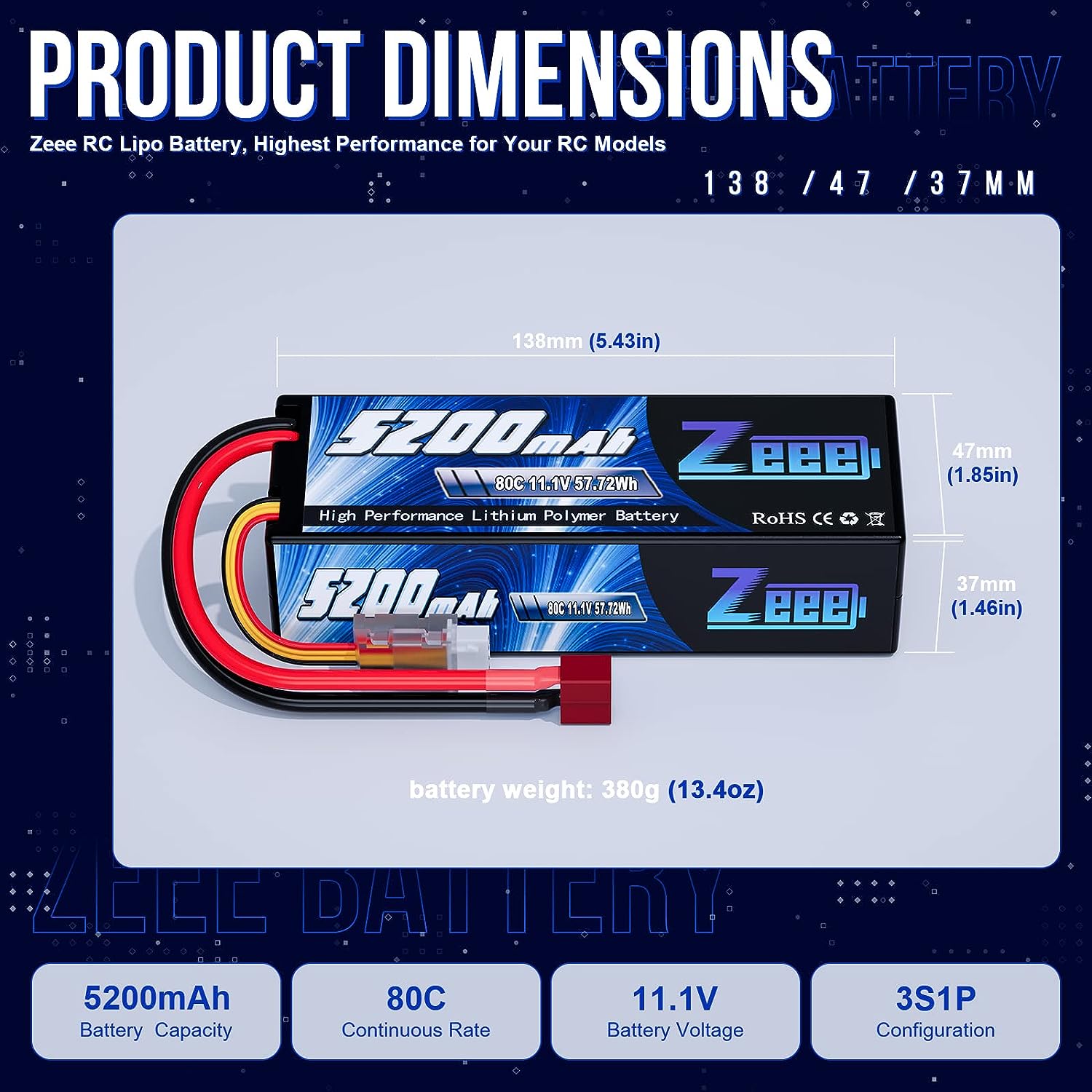 1/2 pièces Zeee 3S 5200mAh bat - Drone Rc Truck avis et prix