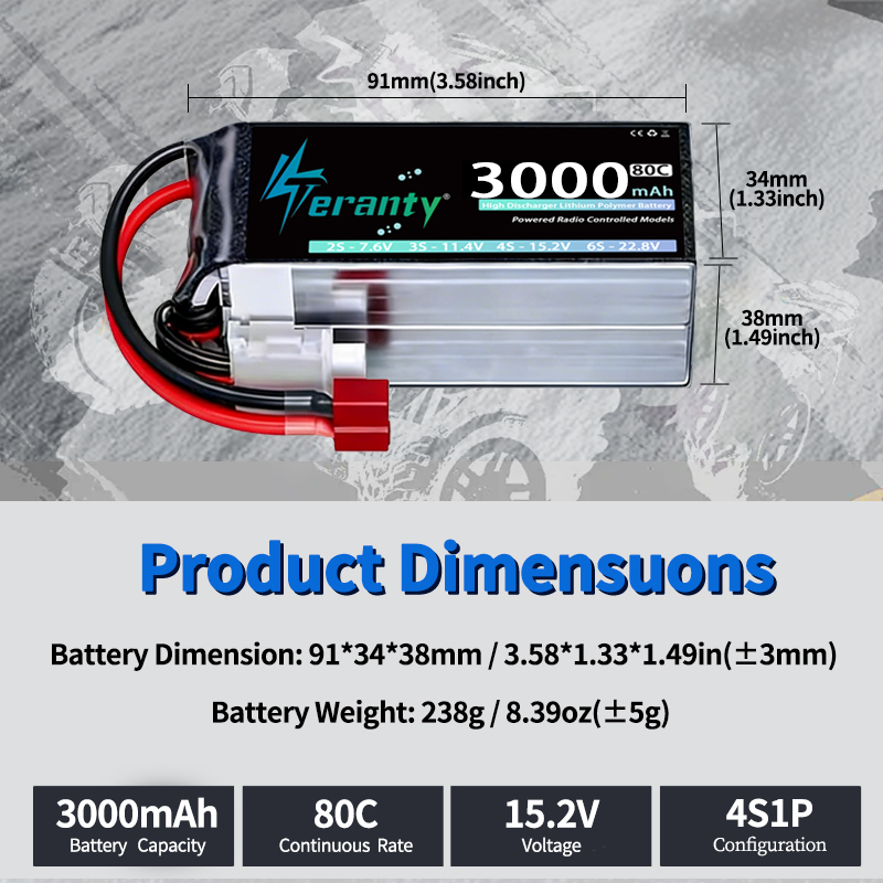 2 batteries Lipo TERANTY 14,8V - Drone Rc Truck avis et prix