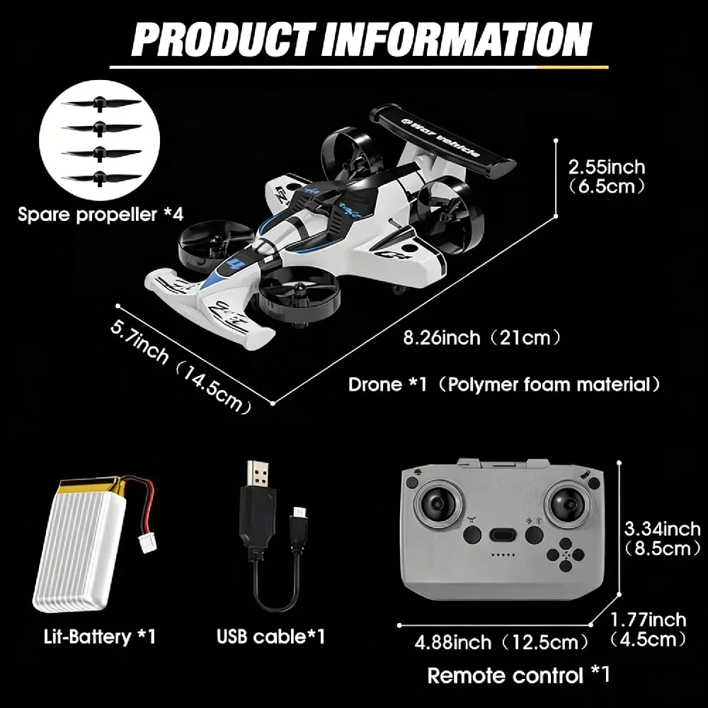 Drone Voiture RC 2-en-1, Quadr - Drone Rc Land avis et prix